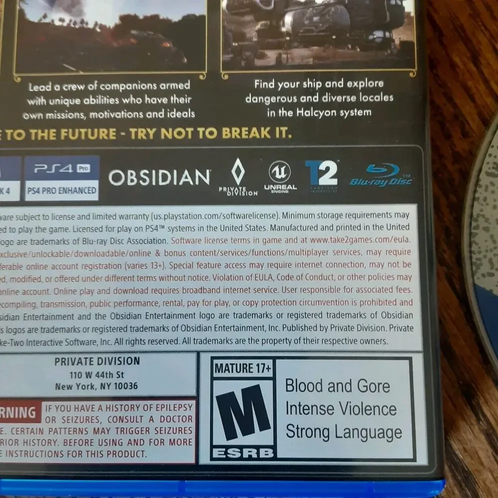 Outer Worlds - Sony PlayStation 4 - CIB COMPLETE